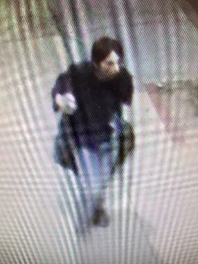 Break, enter, and thefts in downtown Trail suspect caught on surveillance wearing black top and blue jeans.